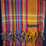Kikoy – Orange with Red/Multi Narrow Stripe KK5