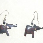 Bone Bead Elephant Earrings EA2