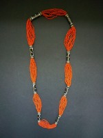 Coral and Batik Long Necklace – MN5