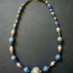 Antique Lapis Lazuli Necklace with Antique Ethiopian Silver Beads – MN14