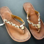 Masai Leather & Multi bead Flip-Flop Sandals – Size 40 KSAN5